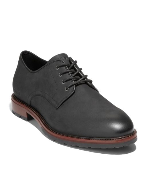 Cole Haan Berkshire Lug Plain Toe Oxford in Black for Men Lyst