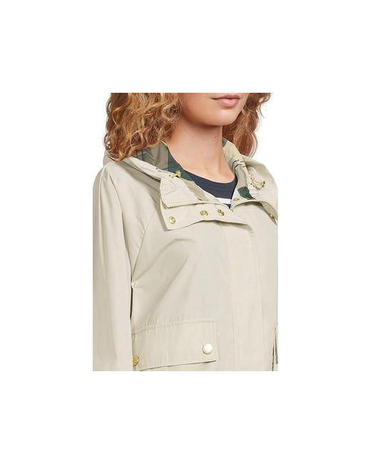 Barbour White Mae Showerproof Jacket Coat Stone/Ancient Tartan, Polyester