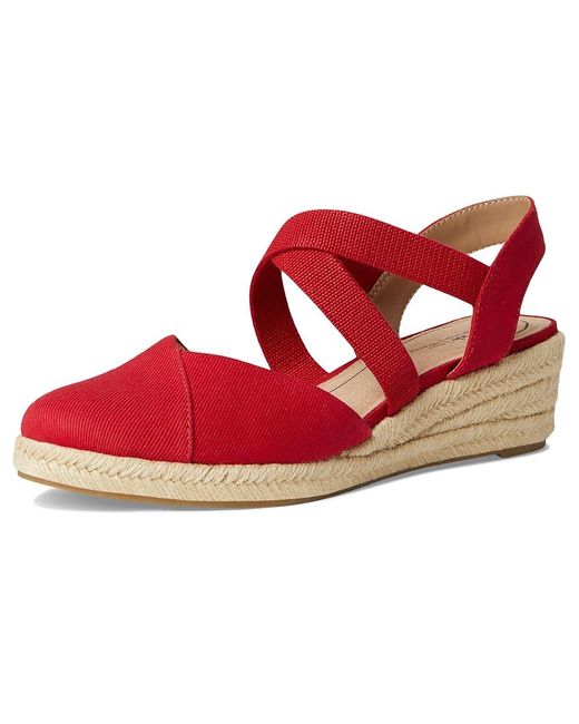 LifeStride Red Kimball Sandals 11 W (C) Canvas/Textile