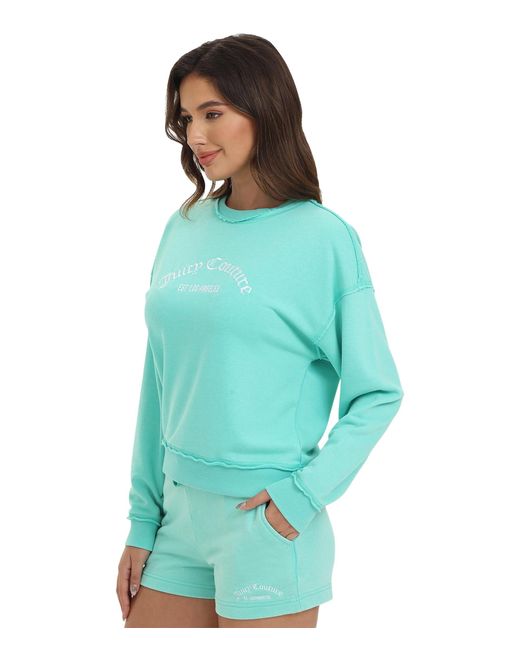 Juicy Couture Blue Embroidered Pullover Sweatshirt