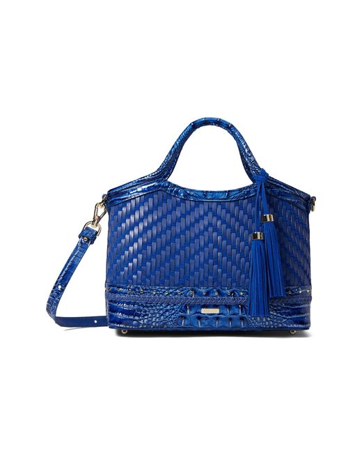 Brahmin Small Elaine Leather Crossbody in Blue