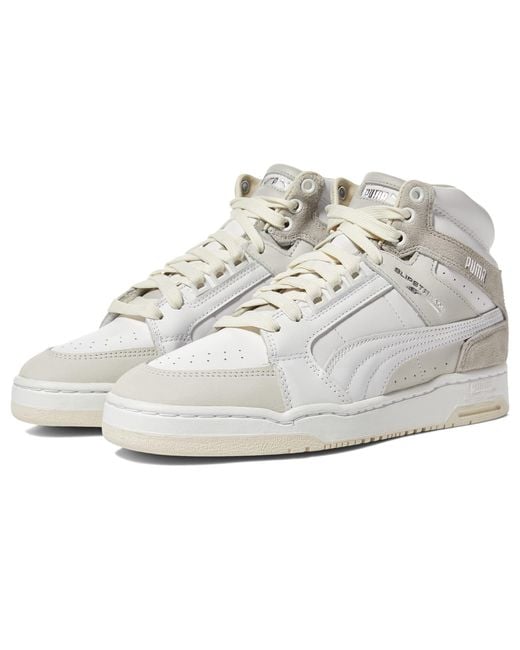 PUMA Leather Slipstream Mid Luxe in White for Men | Lyst