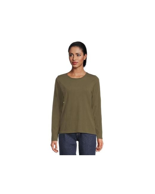 Madewell Green Northside Long Sleeve T-Shirts Clothing Lg 10-12) Cotton