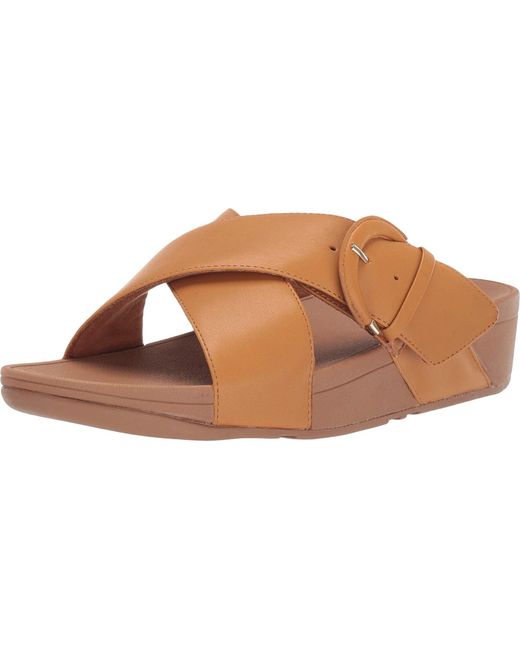 fitflop buckle up leather slides