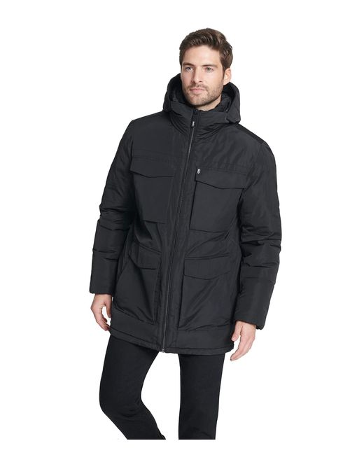 dkny black parka