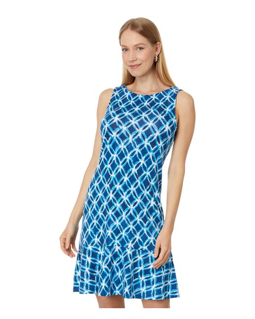 Tommy Bahama Blue Darcy Lovely Lattice Sleeve Dress