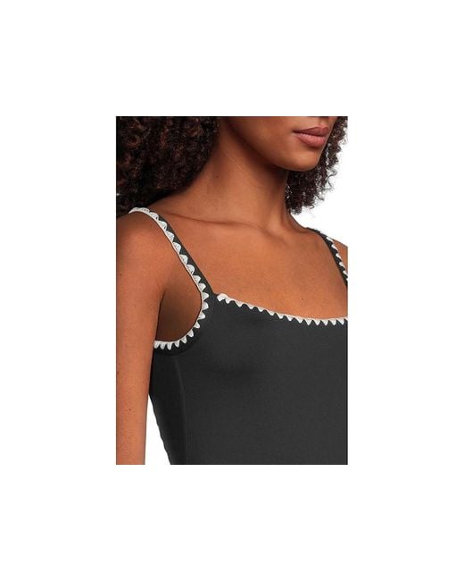 LSPACE Black Nadia Op Classic Swimsuits One Piece/Cream, Nylon/Spandex