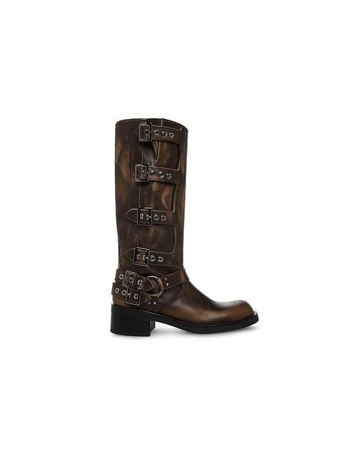 Steve Madden Black Rocky Boot Shoes, Leather