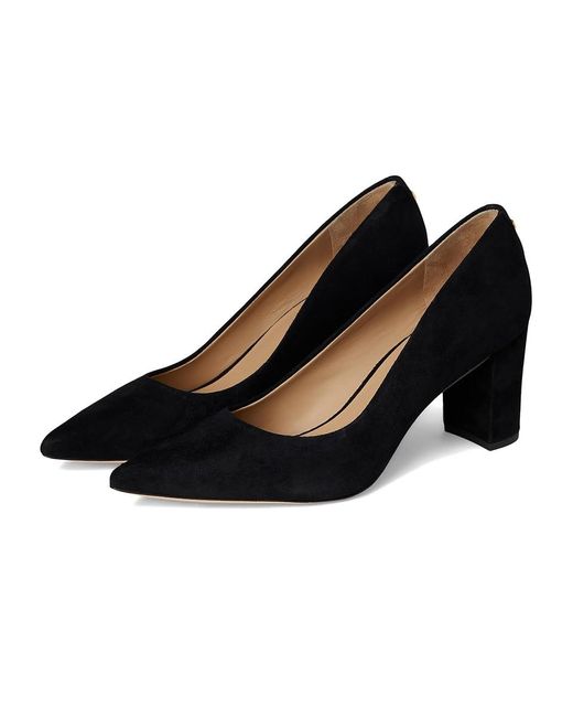 Ralph Lauren Black Lanette Suede Block-Heel Pumps High Heels 7 B