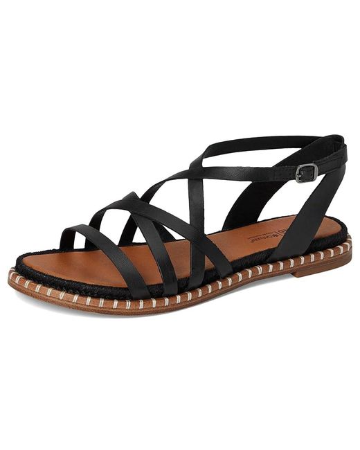 Lucky Brand Black Kielly Cross Strap Flat Sandals Sandals 5 B