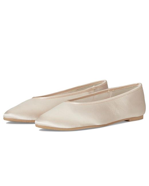 Seychelles White Georgette Satin Flat Shoes, Polyester/Rubber/Satin