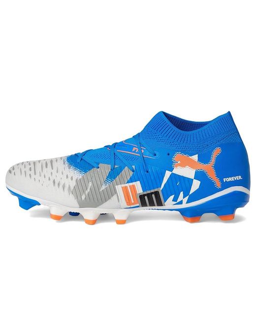 PUMA Blue Future 8 Match Firm, Artificial Ground Soccer Cleats Soccer Shoes -Ultra-Feather- -Glowing 10 D for men