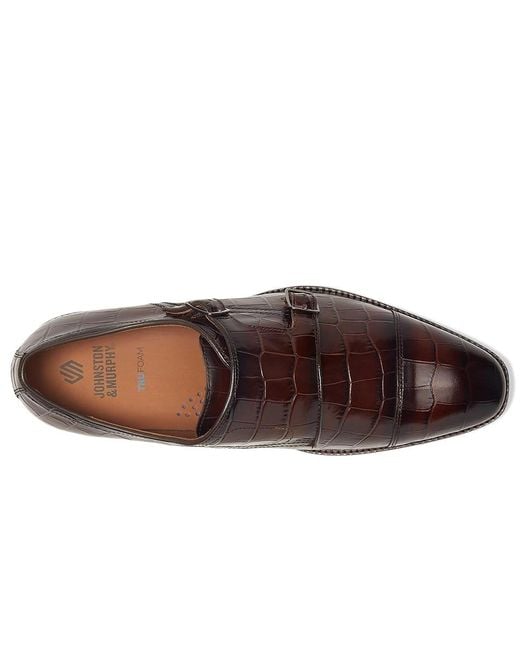Johnston & Murphy Brown Sullivan Double Buckle Cap Toe Shoes 14 M (D) Leather for men