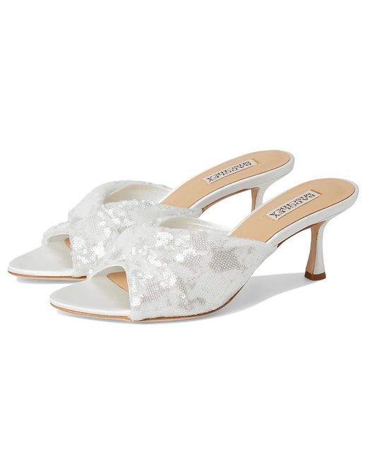 Badgley Mischka White Gailea Sandals, Synthetic