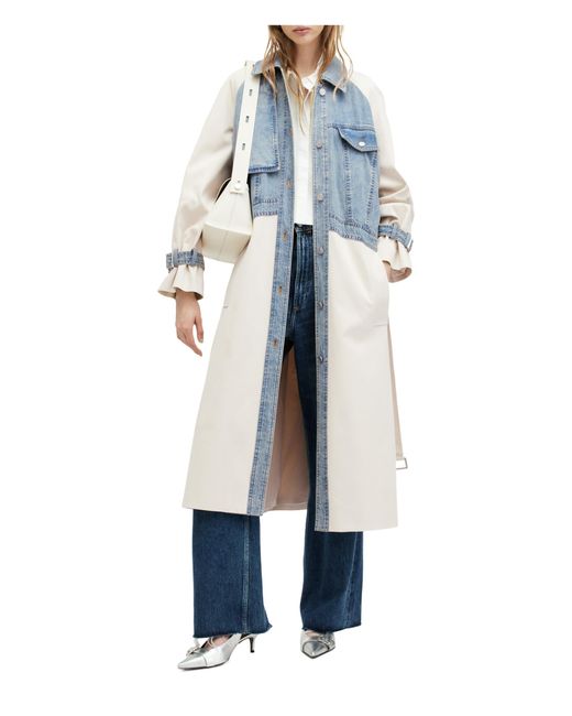 AllSaints Blue Dayly Trench