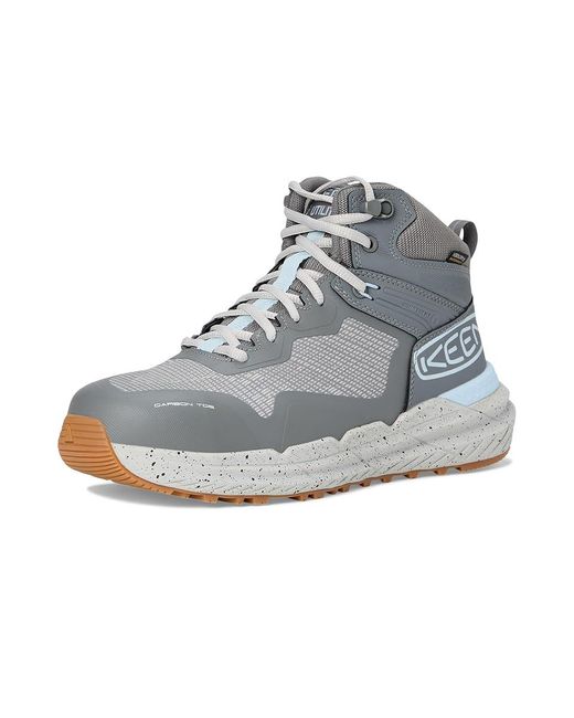 Keen Metallic Synchro Waterproof Work Boot (Carbon-Fiber Toe) Work Boots Steel/Gum 8 B