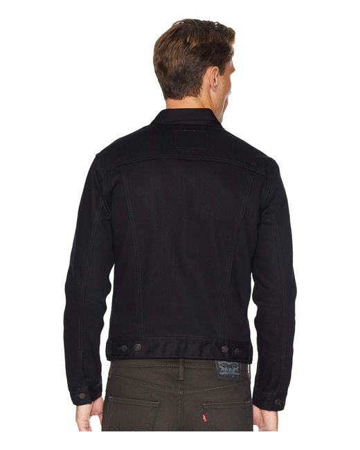 levis polished black trucker jacket