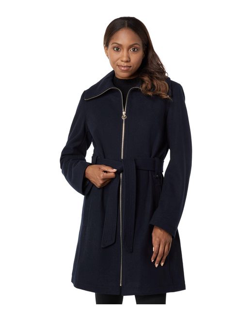 MICHAEL Michael Kors Blue Zip Front Wool Coat M125524fnr