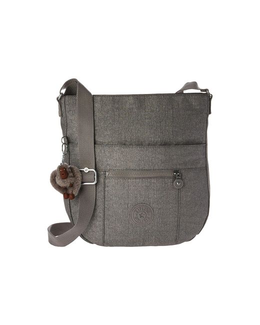 Kipling Multicolor Bailey Saddle Bag Handbag (silver Grey Metallic) Handbags