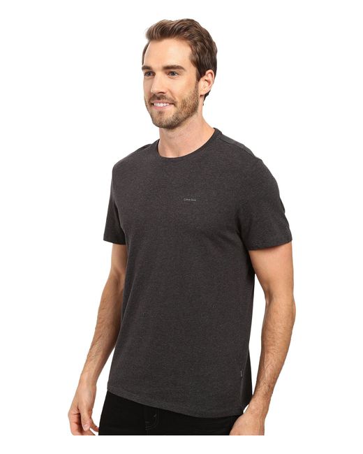 Calvin Klein Short Sleeve Pima Cotton Crew T-shirt (black) Men's T Shirt in  Metallic for Men | Lyst