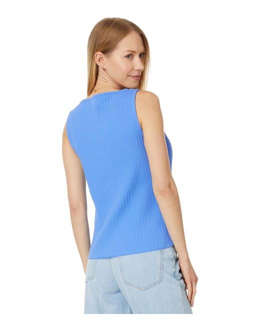 Madewell Blue Ribbed Boatneck Tank