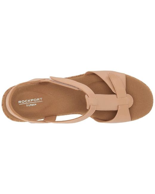 Rockport Brown Blanca T Strap (Macademia) Shoes