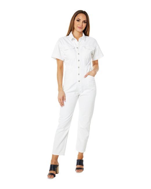Free People Denim Marci Jumpsuit in White - Lyst