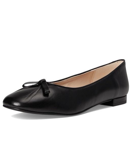 French Sole Black Poppie Flat Shoes, Leather