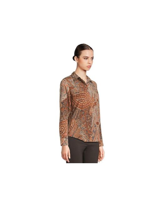 Ralph Lauren Black Classic Fit Paisley Crepe Shirt Clothing, Polyester