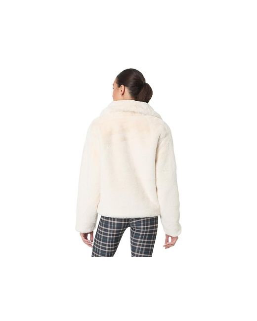 Beyond Yoga Black On The List Faux Fur Jacket Coat, Polyester