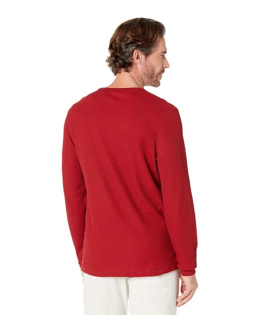 Tommy Hilfiger Thermal Long Sleeve Crew in Red for Men | Lyst