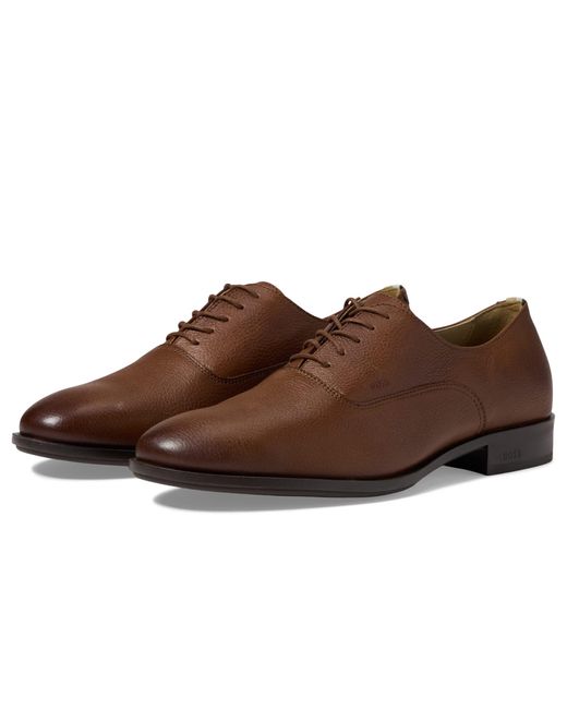 Boss Brown Colby Oxford Shoes In Grain Leather for men