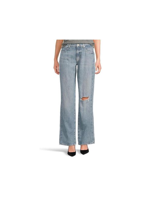 7 For All Mankind Black Tess Trouser Jeans, Denim/Lyocell