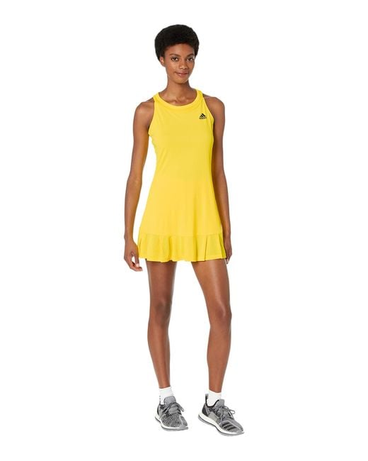 adidas Synthetic Club Tennis Dress in Yellow Lyst