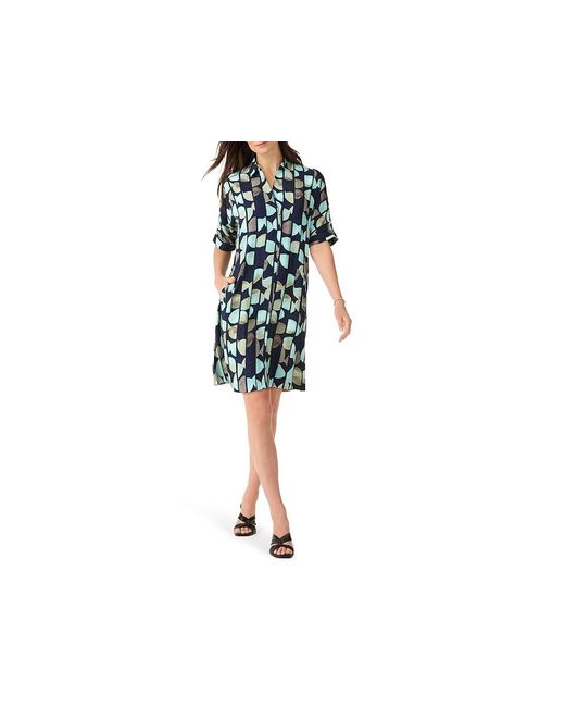 NIC+ZOE Black Circle Sequence Devon Dress (Aqua Multi) Dress