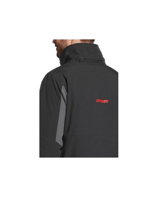 Spyder Black Vertex Jacket Clothing, Chamois/Polyester/Taffeta for men