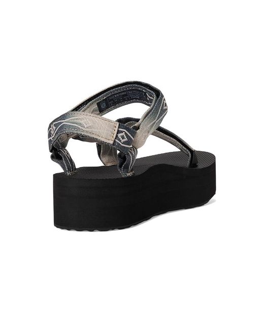 Teva Black Flatform Universal Sunscape Sandals Waterles/Cream 5 B