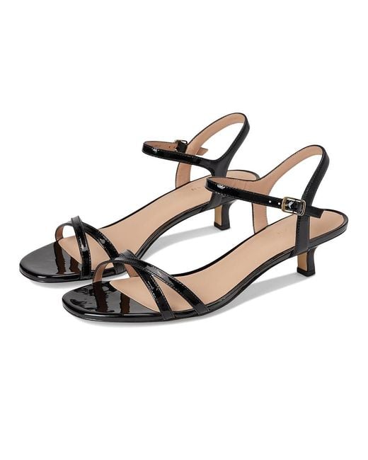Cole Haan Black Leni Kitten Heel Strappy 40mm Heeled Sandal
