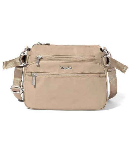 Baggallini Natural Marais Crossbody Cross Body Handbags, Nylon