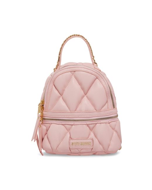 Steve Madden Pink Quelle Diamond Puff Quilt Mini Backpack