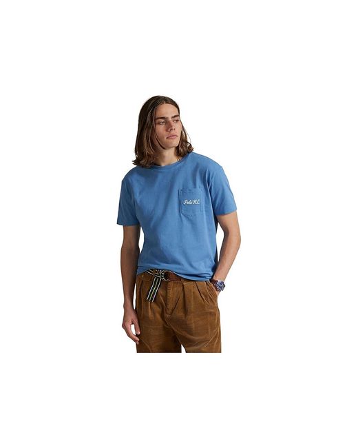 Polo Ralph Lauren Blue Classic Fit Polo Bear Jersey T-Shirt Clothing, Cotton/Jersey for men