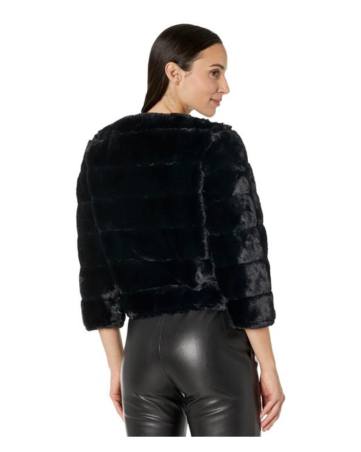 Calvin Klein Faux Fur Shrug in Black Lyst