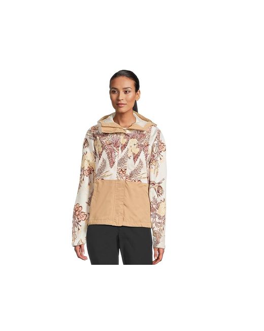 Columbia Blue Hikebound Printed Jacket Coat Sea Salt Outbacked/Canoe, Polyester
