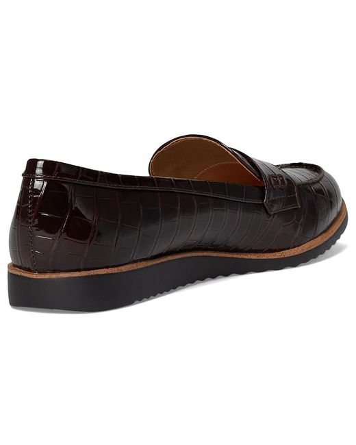 LifeStride Black Zee Loafer/Moc Shoes Flat Shoes 8 W (C) Faux Leather