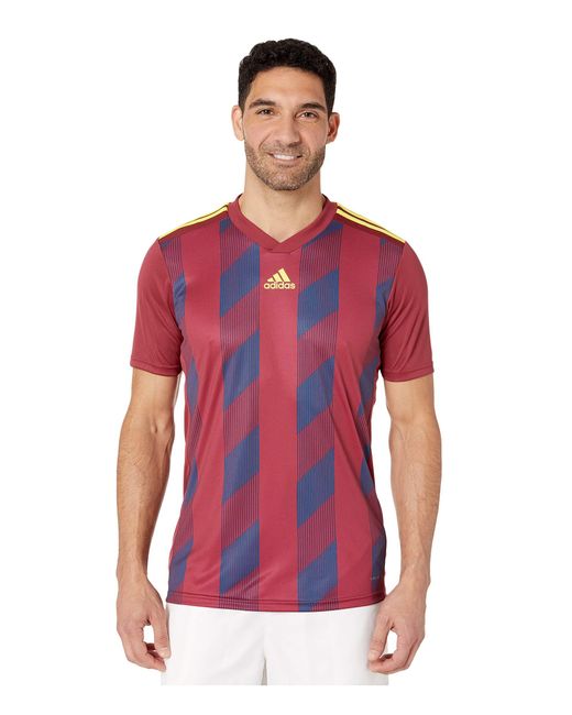Adidas Red Striped Soccer Jersey for men