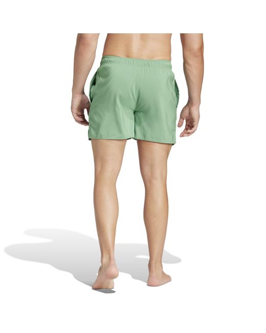 Adidas Green Solid Clx Short-length Swim Shorts for men