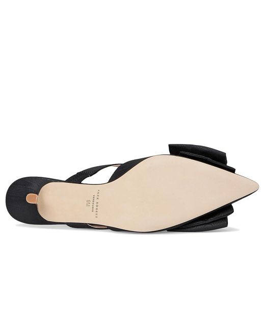 Jack Rogers Black Cynthia Bow Mule Sandals, Leather