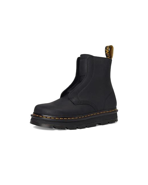 Dr. Martens Black Zebzag Laceless Boots Uk 6 (Us 7