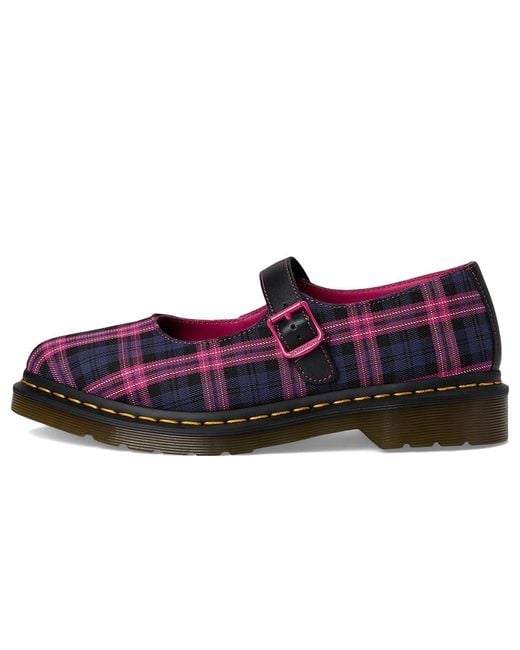 Dr. Martens Multicolor Elphie Mj Dress Flat Shoes/ Tartan, Polyester