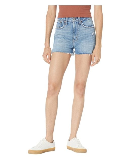 Abercrombie & Fitch Cotton Curve Love High-rise Mom Shorts in Navy (Blue) | Lyst